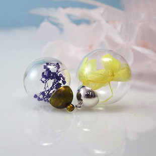 Factory wholesale handmade single hole transparent crystal glass ball hollow glass ball cover DIY necklace pendant accessories