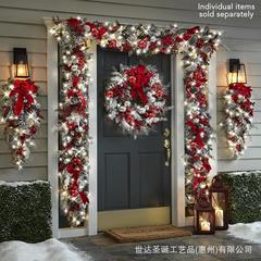 クリスマス植毛クリスマスリングガーランドドアハンギングデコレーションクリスマスガーランドリースハンギングヨーロッパとアメリカの家の装飾