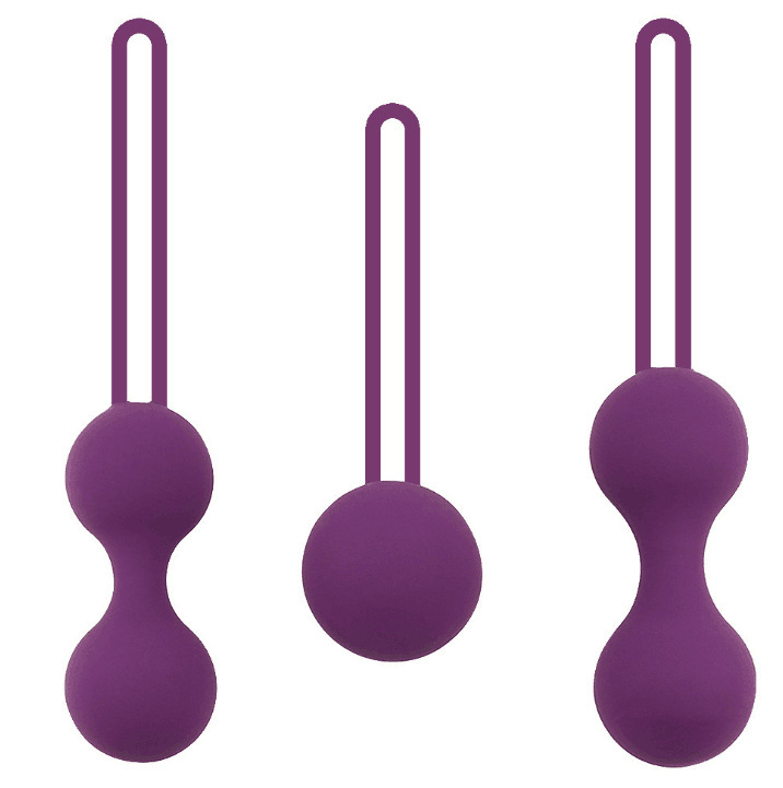 Smart Kegel Training Balls, Vibrating Silicone Dual-Ball Vaginal Exerciser, Purple — detail image 1