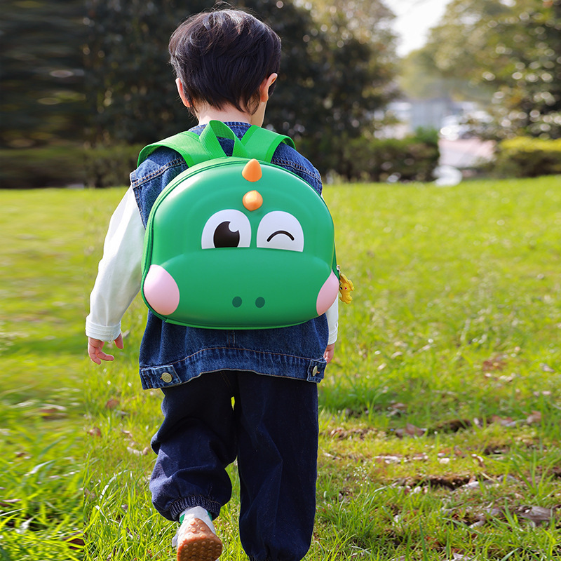 Nueva mochila de jardín de infantes Dinosauro 3D concha dura bolsas de hombres y mujeres con cáscara de huevo en el parque súper lindo bolsas anti-sucio para niños