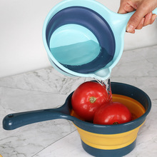 家用长柄折叠水瓢厨房加厚塑料水勺儿童沐浴洗头杯舀水勺子