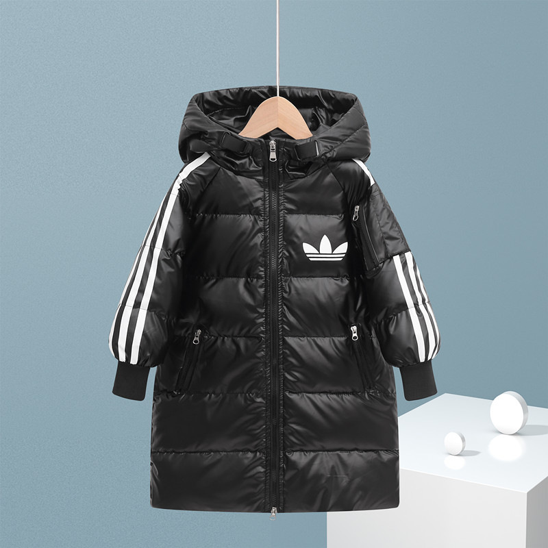 Children's Down Jacket Mid-length Boys' Thickened Warm Girls' Loose Wash-free Winter Fashionable Outer Wear