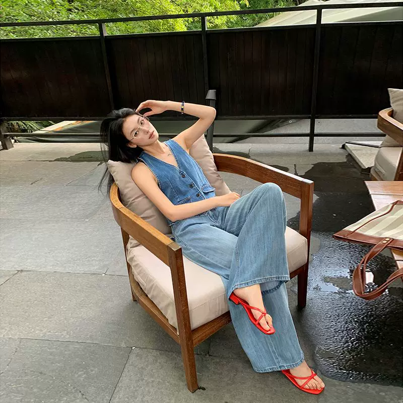 厂家直销时髦精新款天丝冰感莱赛尔高腰显瘦阔腿牛仔裤女