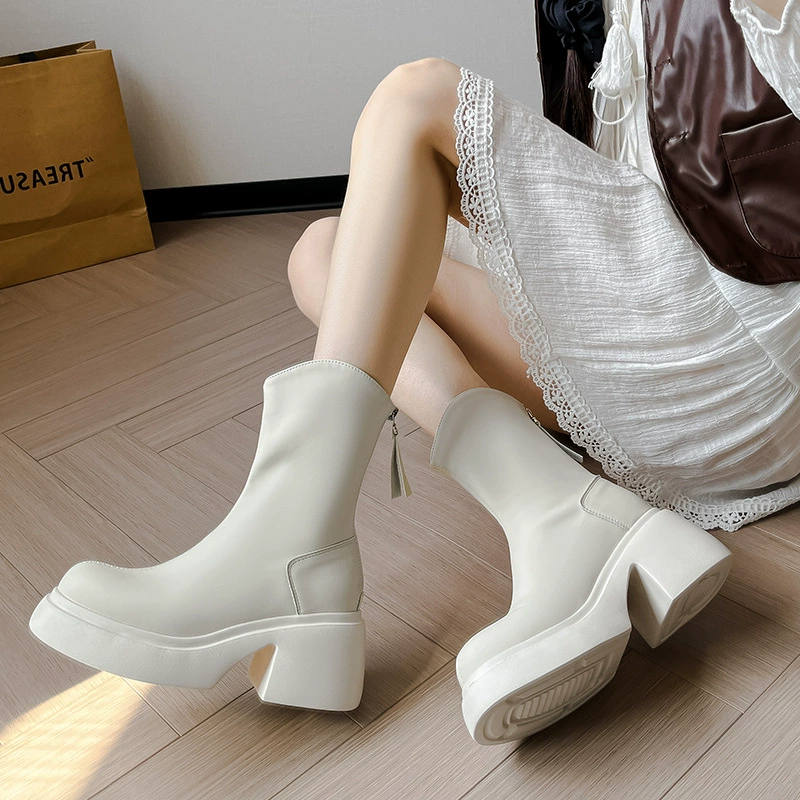 Британские сапоги в стиле, женские осенние и зимние новые V-рты