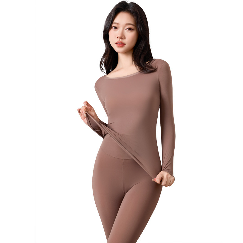超薄肌底衣保暖内衣女士秋衣秋裤套装恒温发热隐形无痕打底衫冬季|undefined