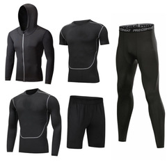 Men's Spring Exercise Set Fitness Top and Leggings Running Training Tight Basketball Sports Equipment