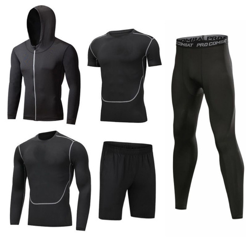 Men's Spring Exercise Set Fitness Top and Leggings Running Training Tight Basketball Sports Equipment