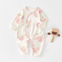 新生婴儿蝴蝶衣初生纯棉无骨哈衣爬服春秋宝宝和尚服秋季婴儿连体