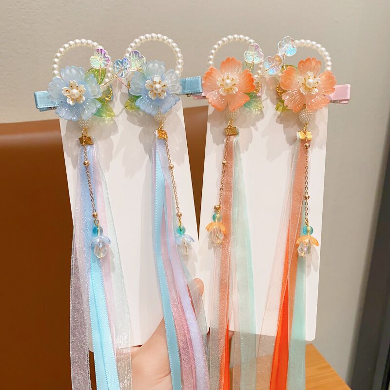 Children's ethnic hairgrip with tassels