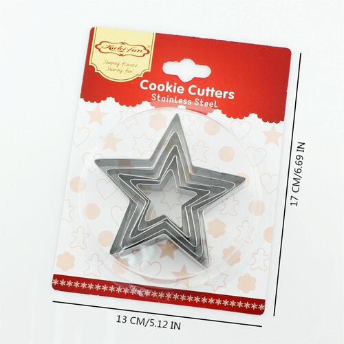 Cross-border exclusive wholesale 5-star stainless steel biscuit mold 5-piece set Sugar cookie mold Christmas DIY baking tools