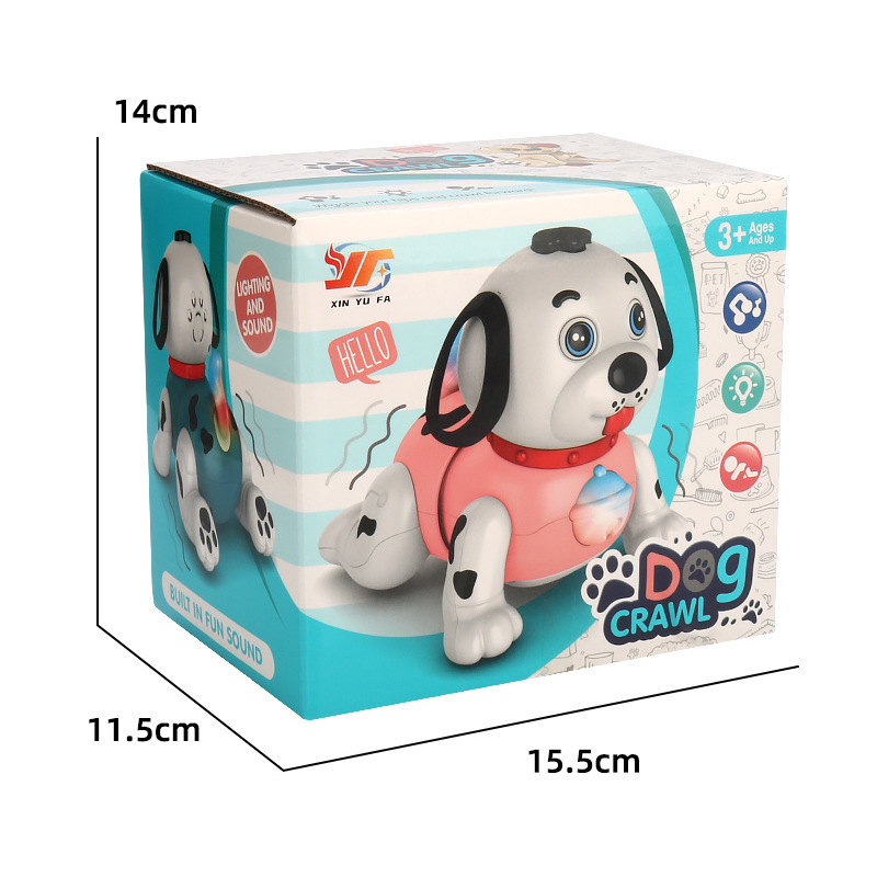 Bebé eléctrico diversión gateando cachorro torciendo cuerpo música luz bebé aprendizaje gateando niños rompecabezas