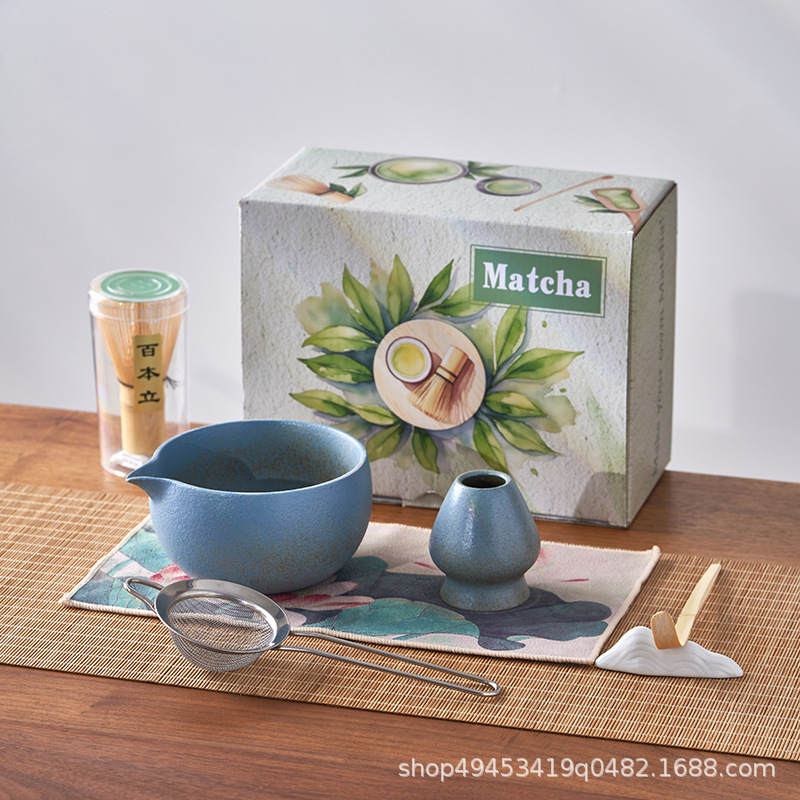 日式粗陶茶宪立 创意百本立抹茶刷托 茶道配件陶瓷窑变复古茶宪托|undefined