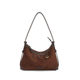 新款复古磨砂托特包大容量可调节单肩包时尚感上班通用通勤斜跨包