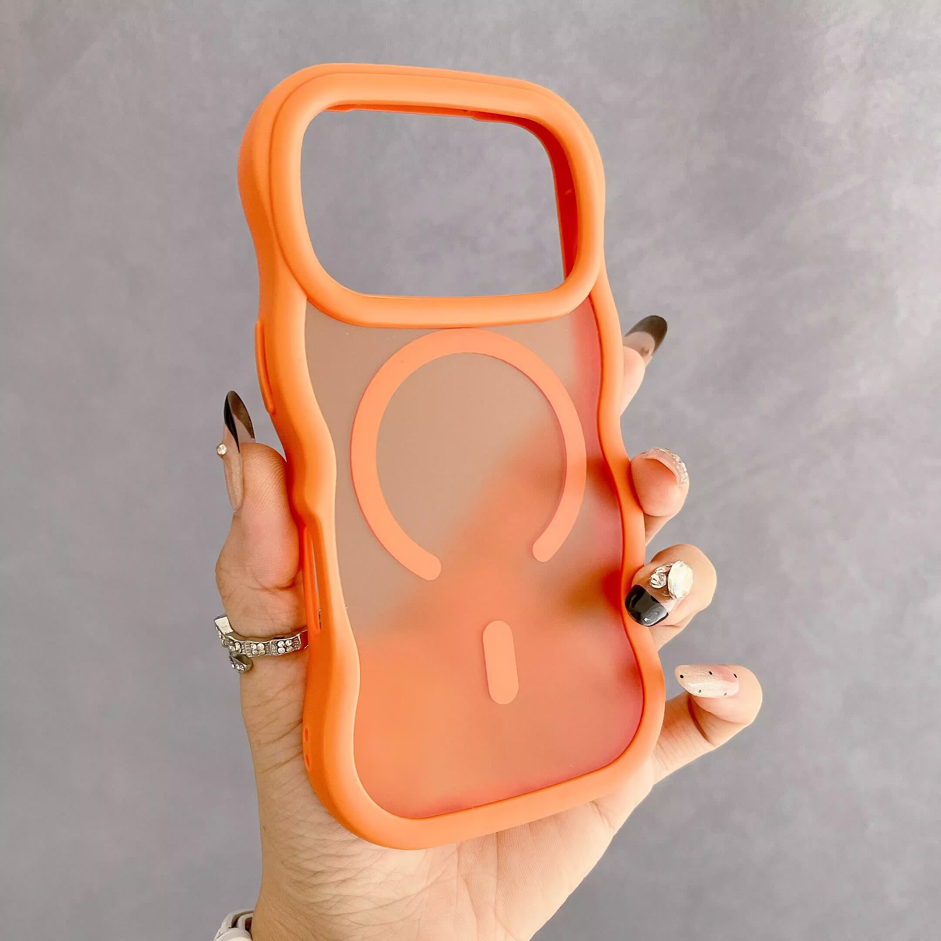 New Model Suitable for Iphone17Promax Wave Magnetic Irregular Mobile Phone Case Apple 17 Mobile Phone Case 16Pro