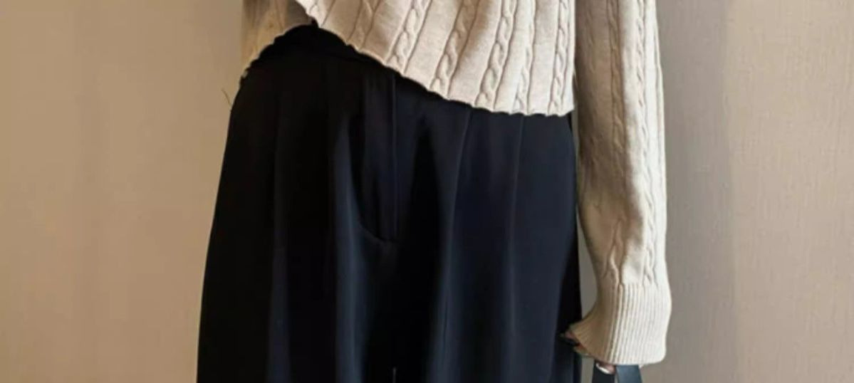 Maglione coreano a maniche lunghe con cerniera e scollo a V a mezza altezza, con fondo corto e piccolo, da donna, autunno_voghion.com