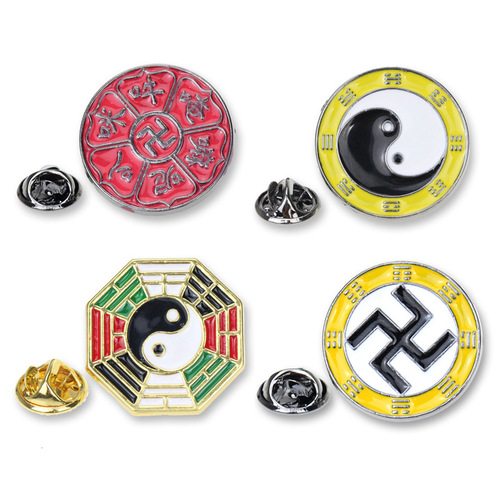 Chinese style traditional Yin Yang Tai Chi Bagua brooch Taoist cultural and creative peripheral zinc alloy Bagua brooch