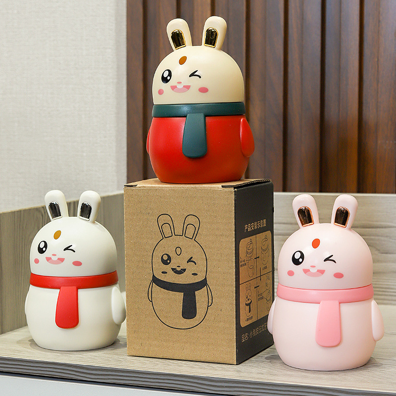 Titular de palillo de dientes de Conejo caja de palillo de dientes de tipo de empuje para el hogar firma emergente automática botella de palillo de dientes de dibujos animados creativo lindo
