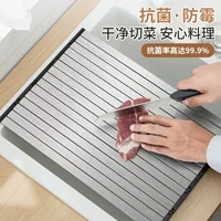 Foldable Stainless Steel Drying Rack with Antibacterial Non-Slip Cutting Board for Home Use