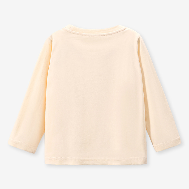 JOJOBEBE otoño nueva ropa para niños europeos y americanos camiseta para niños de algodón de manga larga de dibujos animados de cuello redondo Camiseta para niñas