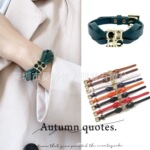 跨境欧美外贸厂家批发真皮革手链经典合金字母单圈个性蝴蝶结手环