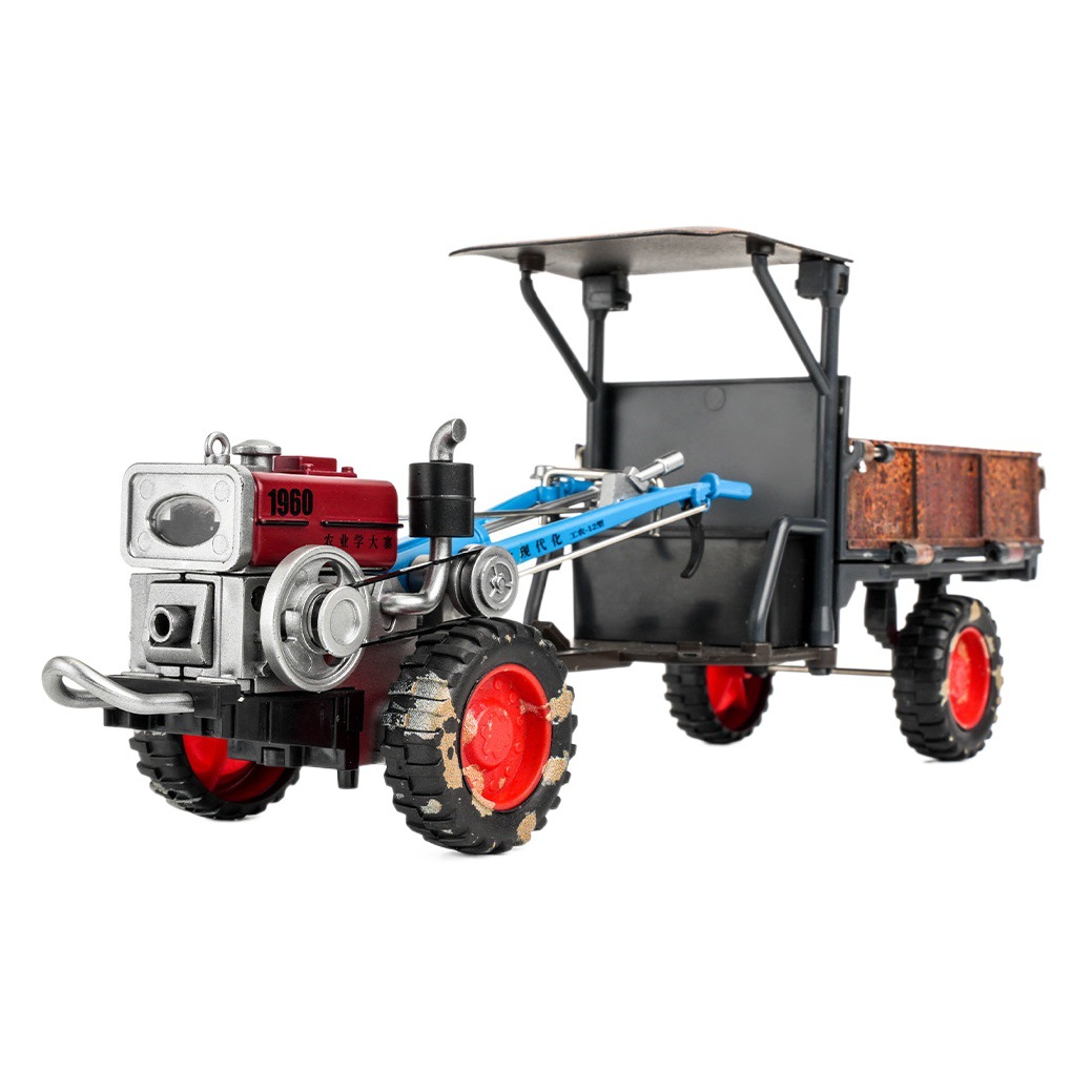 Modelo de coche de aleación 1:24 retro caminando tractor con sonido y luz deslizante coche de juguete para niños modelo de música adornos