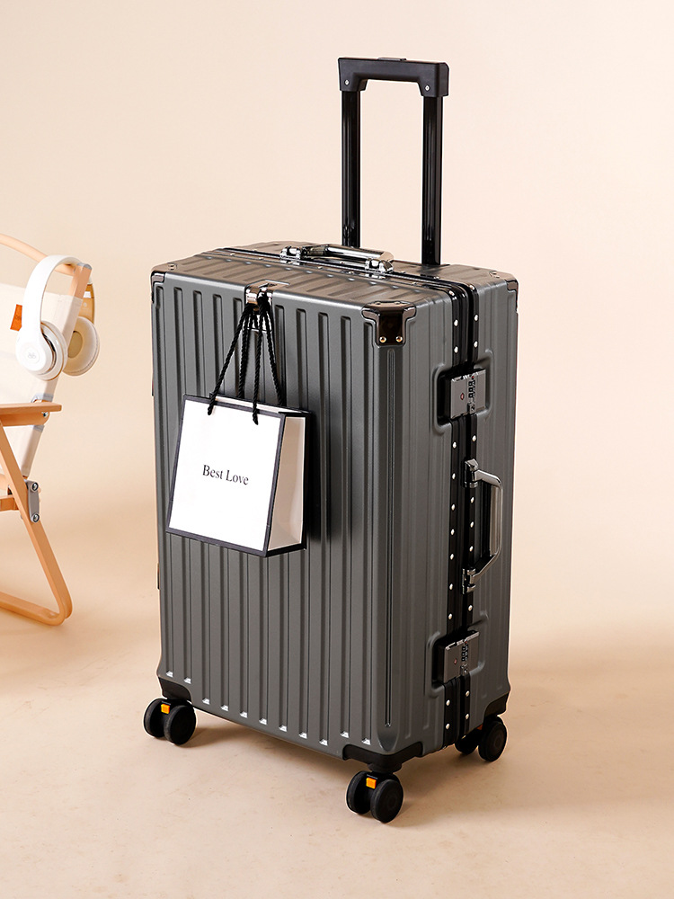 Marco de aluminio nuevo maleta de gran capacidad de tracción maleta de viaje fuerte y durable estudiante caja de cifrado maleta de ruedas universales