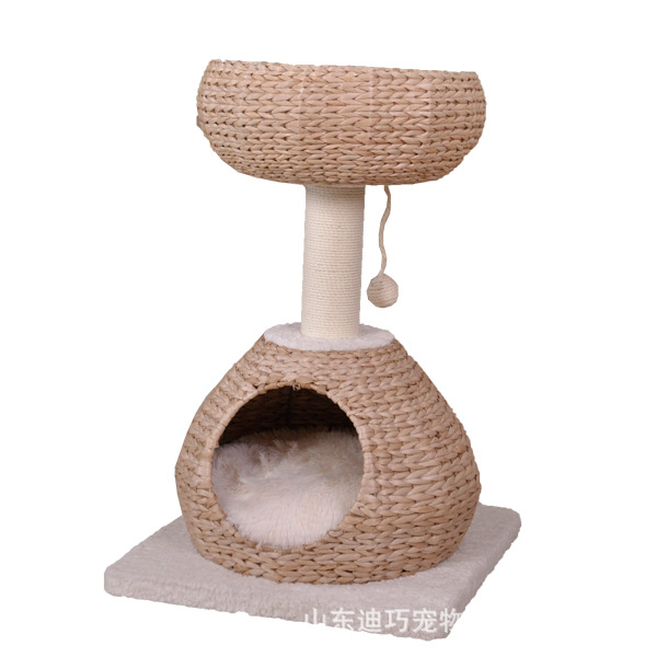Pequeño marco de escalada para gatos tejido de ratán, columna de escalada para gatos, nido para mascotas tejido, marco de escalada para gatos, nido para gatos, árbol para gatos, venta directa de fábrica, escalada para gatos