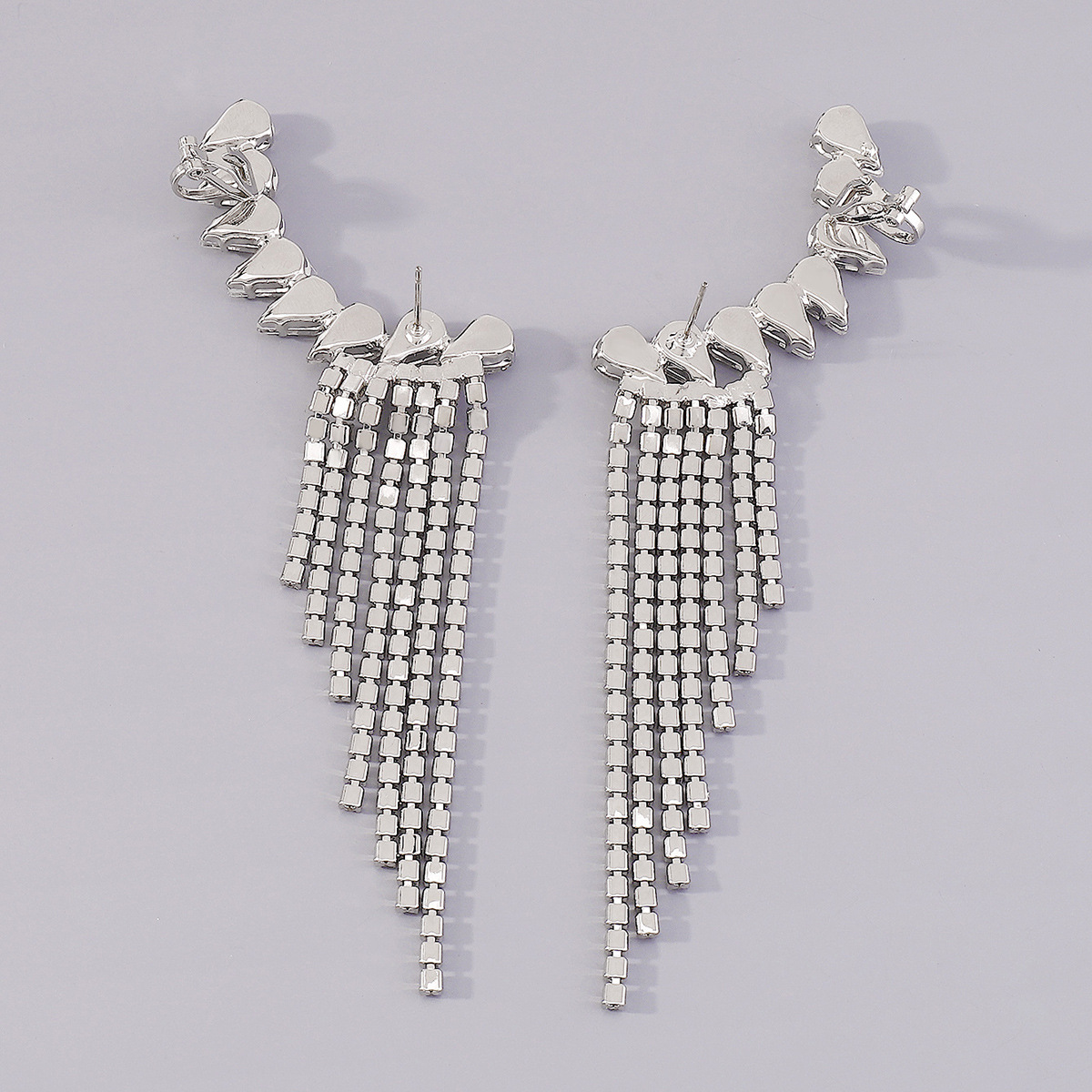20g Weight Rhinestones Inlay Material Earrings Classification Alloy Material Geometric Pattern Women'S Gender Fashion Style Gold, Silver Color Fashion Geometric Alloy Rhinestones Drop Earrings 13