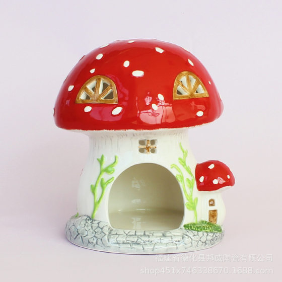 Hamster nest ceramic mushroom Castle House Golden Bear rabbit fixed hiding House colorful ornaments pet nap nest