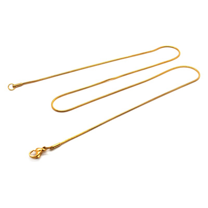 Women's Clavicle Chain European and American Stainless Steel Versatile Necklace Jewelry Titanium Steel Accessories with Chain Round Snake Bone Chain Wholesale for Men