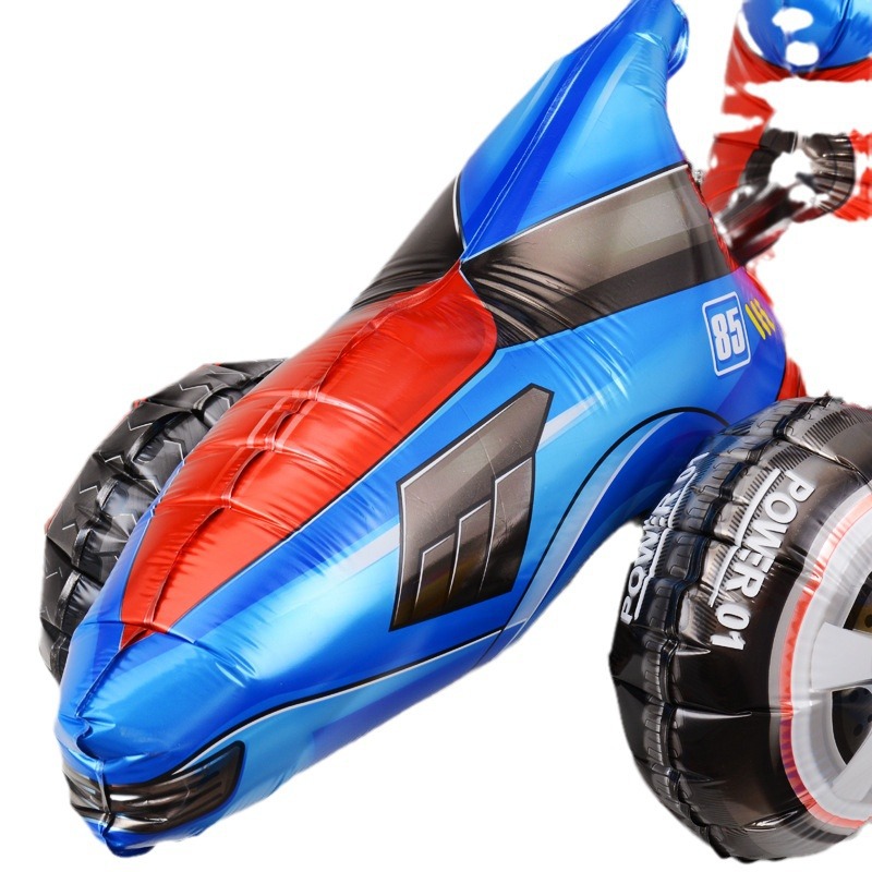 Nuevo globo de coche tridimensional dibujos animados vehículo globo carreras tema cumpleaños decoración apoyos globo