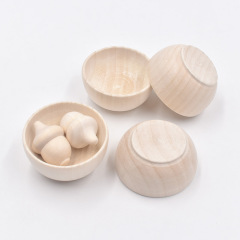 DIY木質工藝品 57*30MM小木碗橡果子裝飾 兒童彩繪木碗批發
