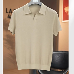 カモメ襟ニットtシャツ冷感通気襟ビジネスpoloシャツ夏高級男性半袖tメンズ1x205