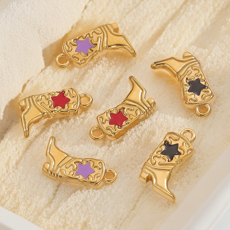 Botas de fundición de acero inoxidable colgante pequeño collar chapado al vacío pulsera colgante botas accesorios DIY joyas