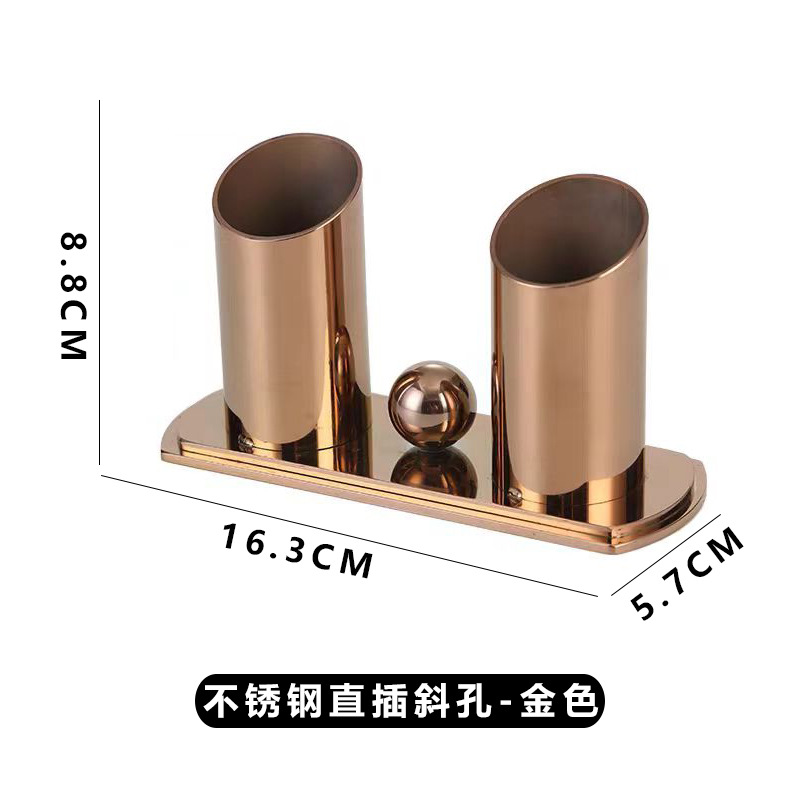 Soporte de micrófono de acero inoxidable - perla única dorada