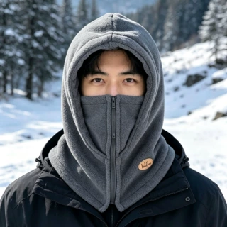 跨境冬季保暖骑行面罩男女防风抓绒连体滑雪护脸套头帽户外保暖帽