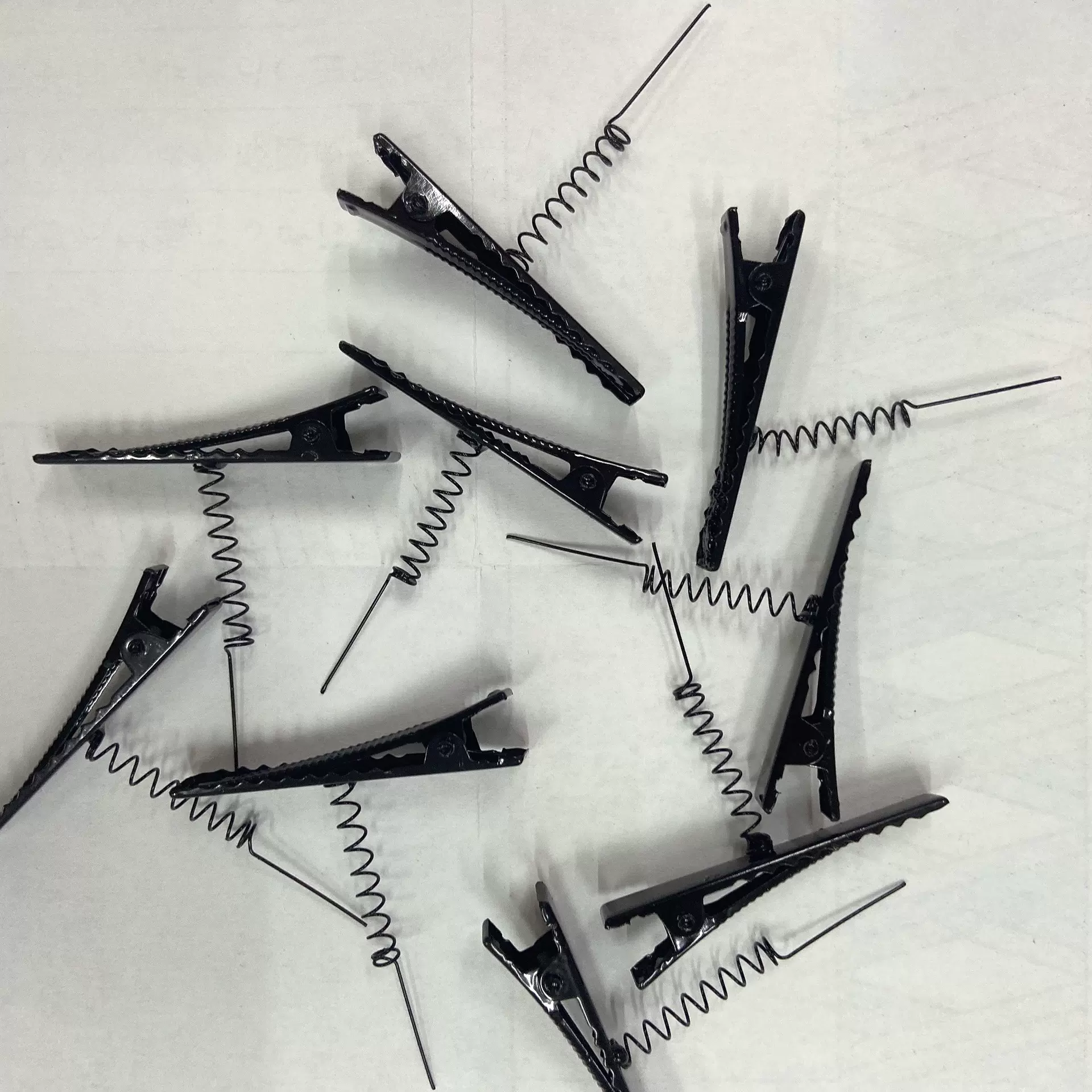 手工diy弹簧夹半成品黑色焊接弹簧鸭嘴夹发财小鸡弹簧发夹