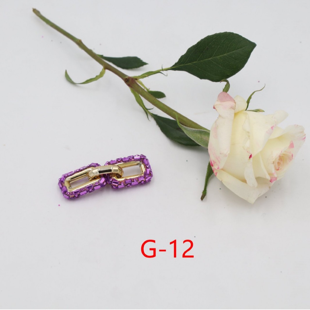 Nuovi orecchini esagerati personalizzati geometrici con diamanti cavi, orecchini a catena quadrata francese_voghion.com