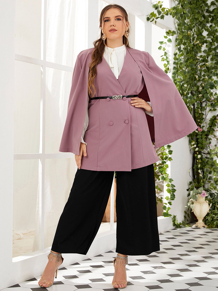 Manufactor Direct selling Large Women's wear Pink suit coat belt Shawl Unconventional shirt Europe and America Middle East Arab