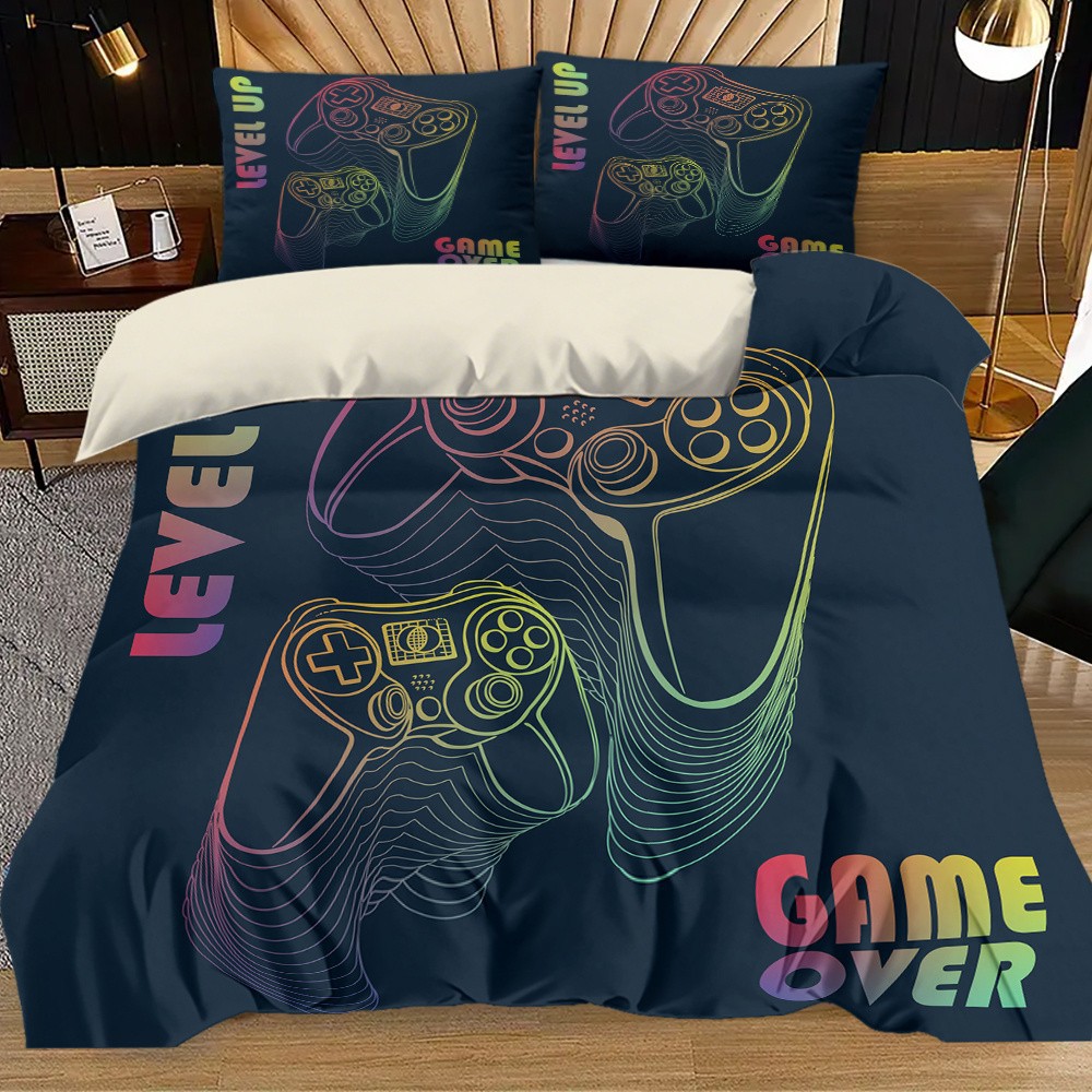 Impresión digital transfronteriza abrasión edredón juego de deportes electrónicos kits textiles suaves pro-piel TEMU / JIT