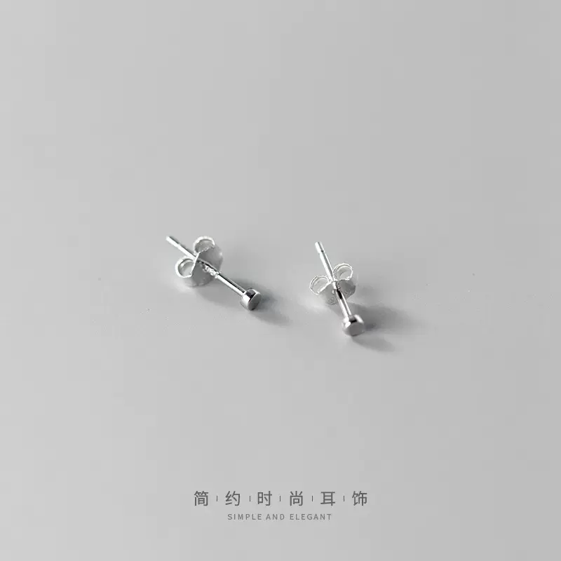 纳兰 s925银小巧养耳洞圆形耳钉女日韩版夏季小清新耳饰M00296