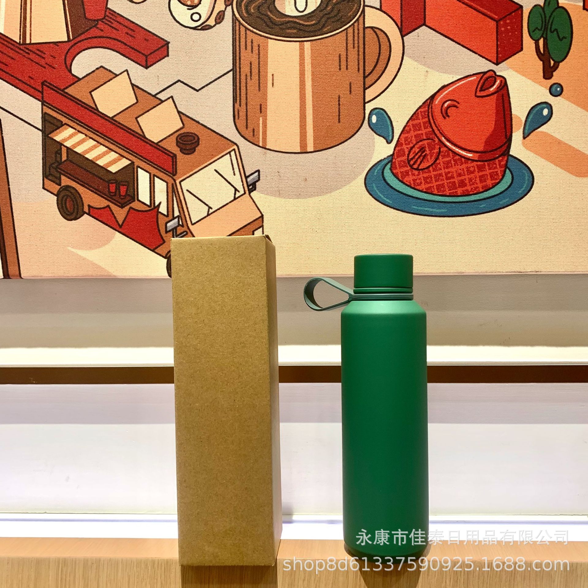 2024 nuevo en stock americano boca pequeña taza de vacío portátil mango de silicona pintura de goma taza de agua taza de vacío de acero inoxidable