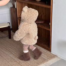 【11.11新品包邮】儿童服装2025新款宝宝连帽毛毛衣外套女童套装