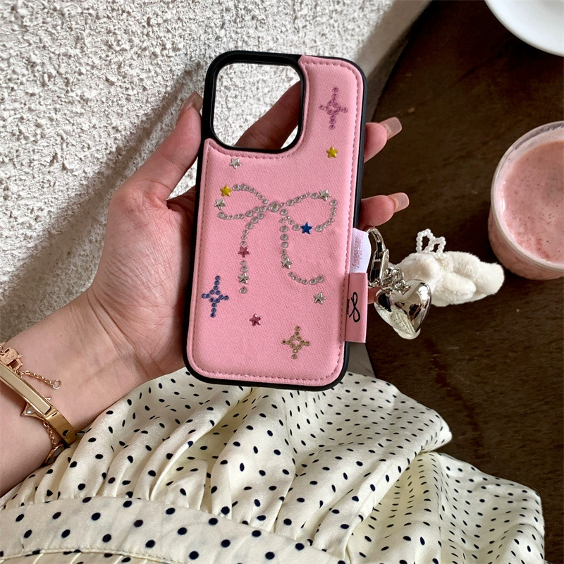 Apple, совместимый с iPhone 15 из денима чехол для телефона с бантом, iphone, 15promax, 14