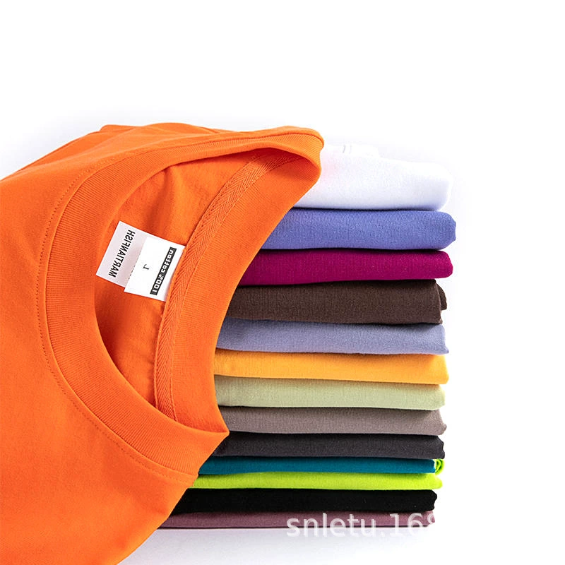 Футболка унисекс из чистого хлопка, 230 г, с коротким рукавом, из тонкого гребенного длинноволокнистого хлопка, однотонная, базовая модель, для пар.