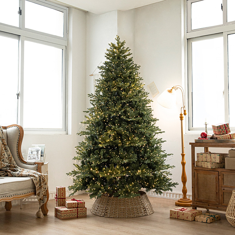 Hoja híbrida lujosa cifrada luminosa árbol de Navidad set árbol de sepino hogar decoración de la sala de estar gran decoración de suelo