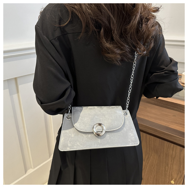 Borsa a tracolla da lavoro versatile a catena color caramella da donna, casual, semplice e alla moda, in PU, 2024_voghion.com