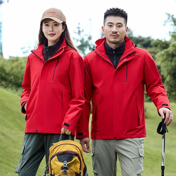 Brand Same Style Outdoor Jacket Men's Three-in-One Two-Piece Set Thickened Women's Travel Mountaineering Suit Fleece Liner Jacket