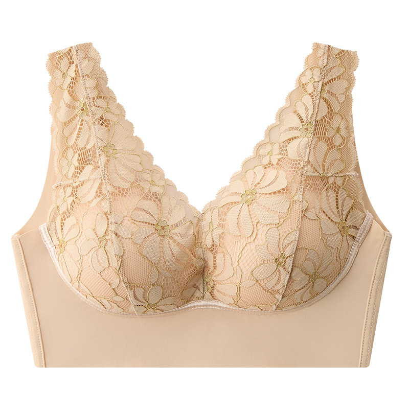 Ropa interior de encaje de primavera y verano para mujeres cómodas y sin costuras, posavasos fijos, top de tubo sin anillo de acero, sujetador de espalda