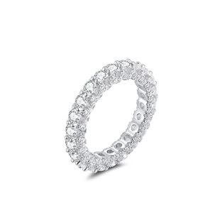 2025 New Luxury Full Diamond Round 3.0mm Moissanite S925 Silver Plated 18 White Gold Women's Wedding Ring